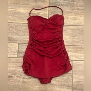 Dobreva Vintage One Piece Strapless Swimdress